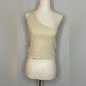JoyLab NWT Ribbed One Shoulder Stretch Crop Tank “Low Support Seamless Bra”